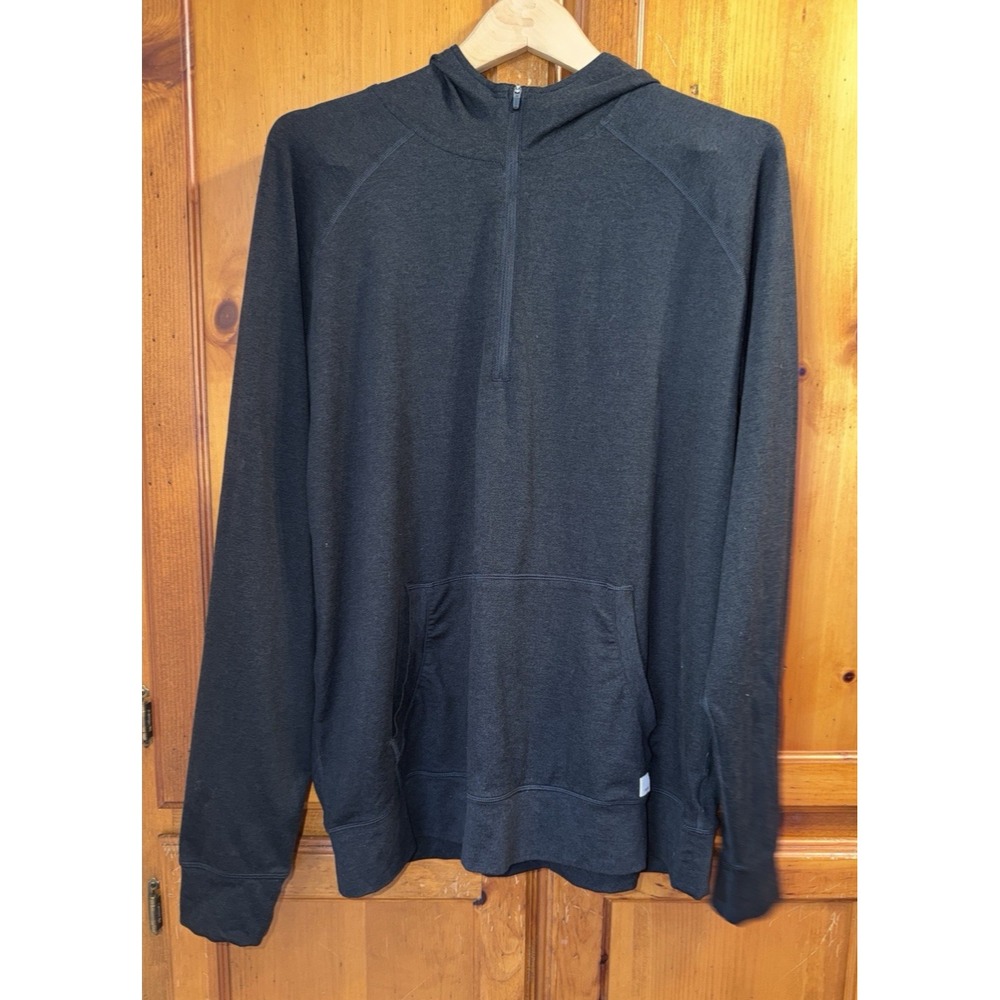 Vuori Men's XL Ponto Performance Half Zip Hoodie Black 1/2 Zip V244 Dream Knit